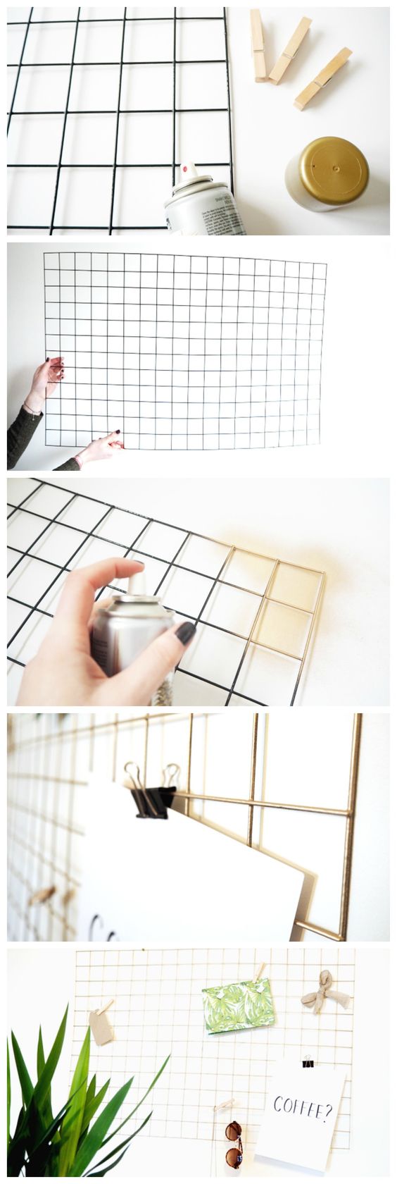 DIY Gold Wire Memo Board. 