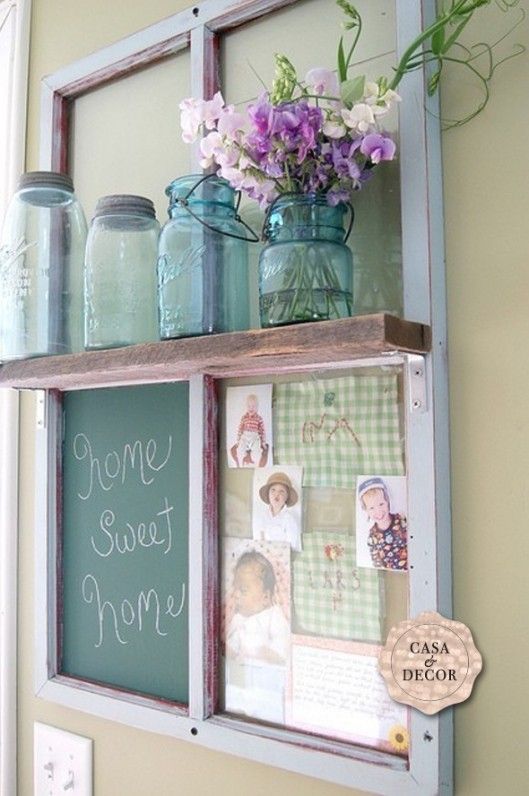 Repurposed Window Frame Board. 