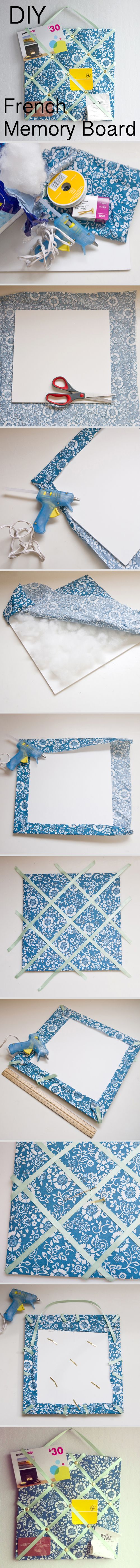 DIY French Memory Board Using Office Supplies. 