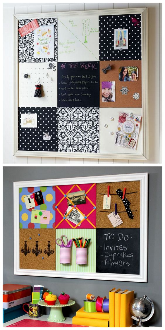 Practical Yet Fun Grid DIY Bulletin Board inspired by Pottery Barn Teen. 