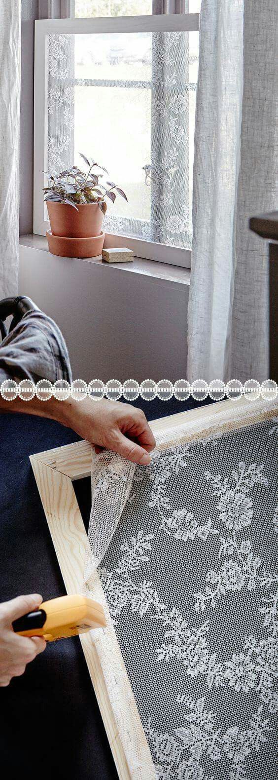 Make Your Space Pretty and Keep Mosquitoes Out Using Lace Window Screens. 