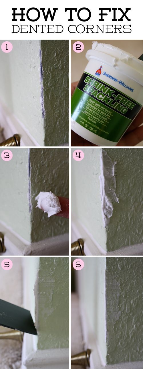 Fix Cracked and Crumbled Corners Using Spackle Paste. 