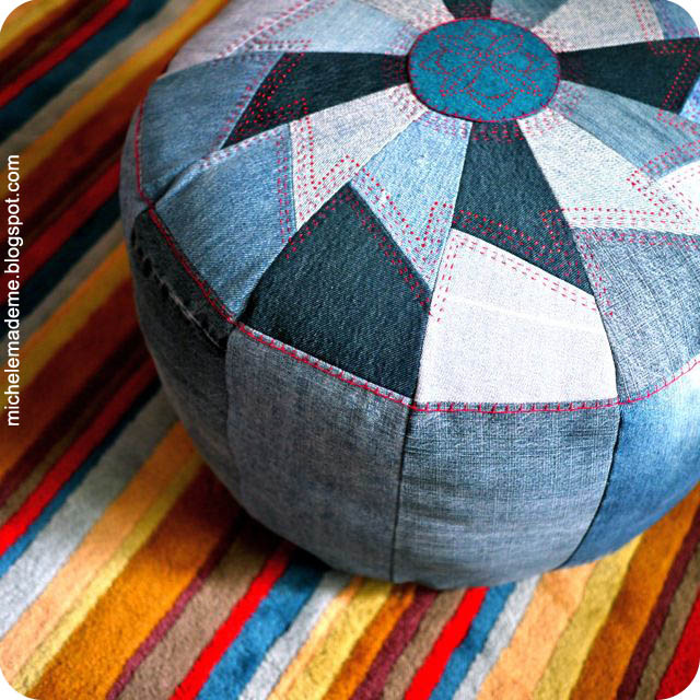 Denim Pouf. 