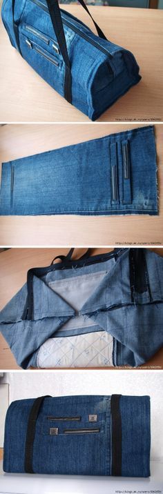 Upcycle Old Jeans Into A Beautiful Zippered Bag. 