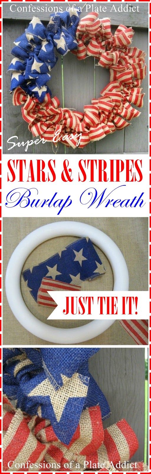 Stars and Stripes Burlap Wreath. 