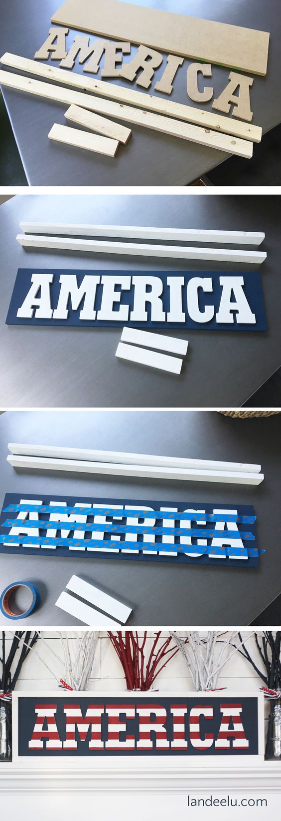 DIY Independence Day America Sign. 