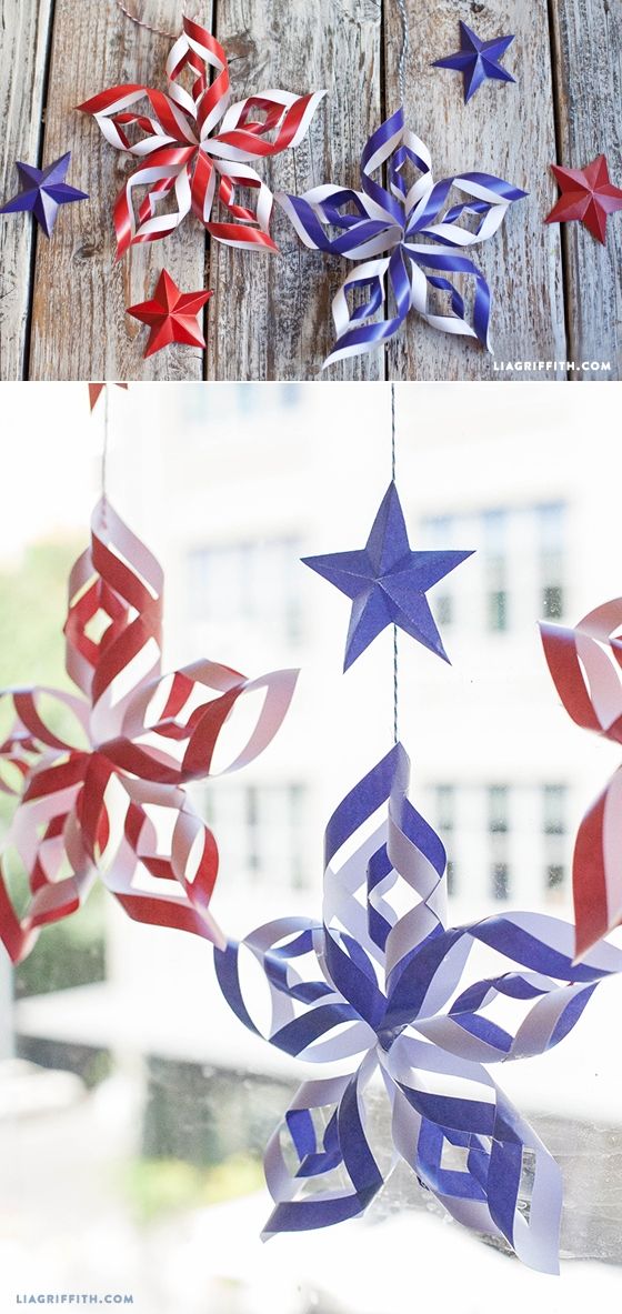 DIY Paper Stars for Fourth of July. 