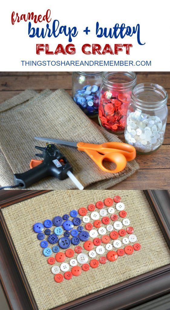 Burlap Button Flag. 