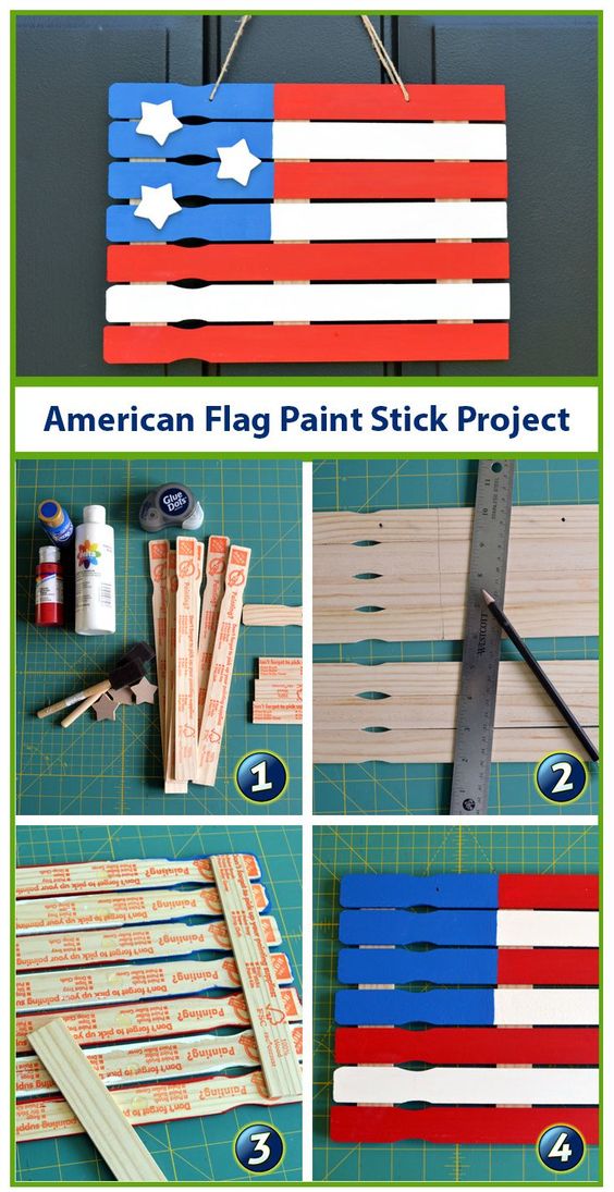 American Flag Paint Stick Project. 