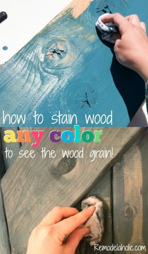 Use paint to color wash and stain wood any color with the wood grain still showing through. 