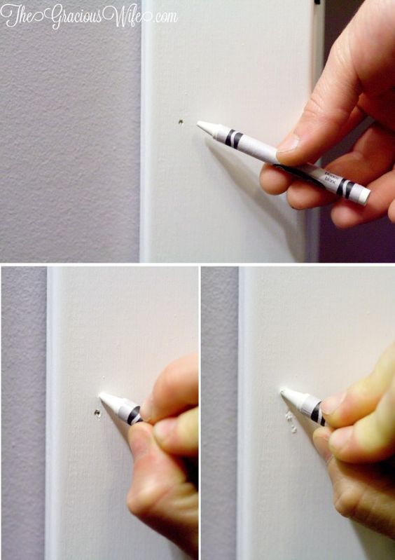 Use Crayon to Fill Nail Holes Quickly. 