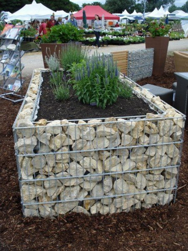 Gabion Raised Garden Bed. 