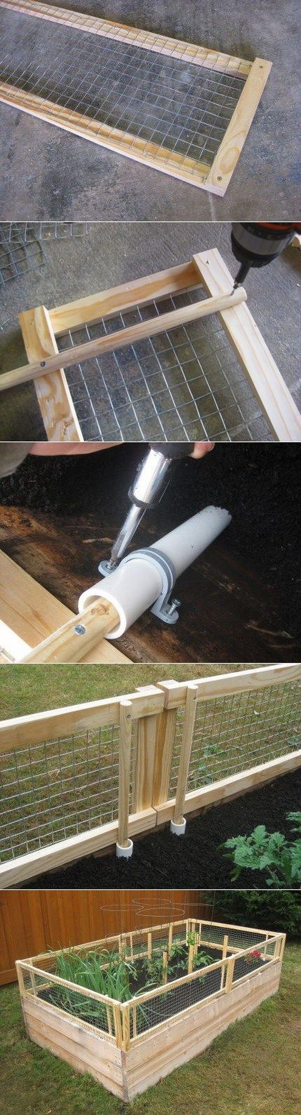 How to Make Raised Garden Bed with Removable Pest Gate. 