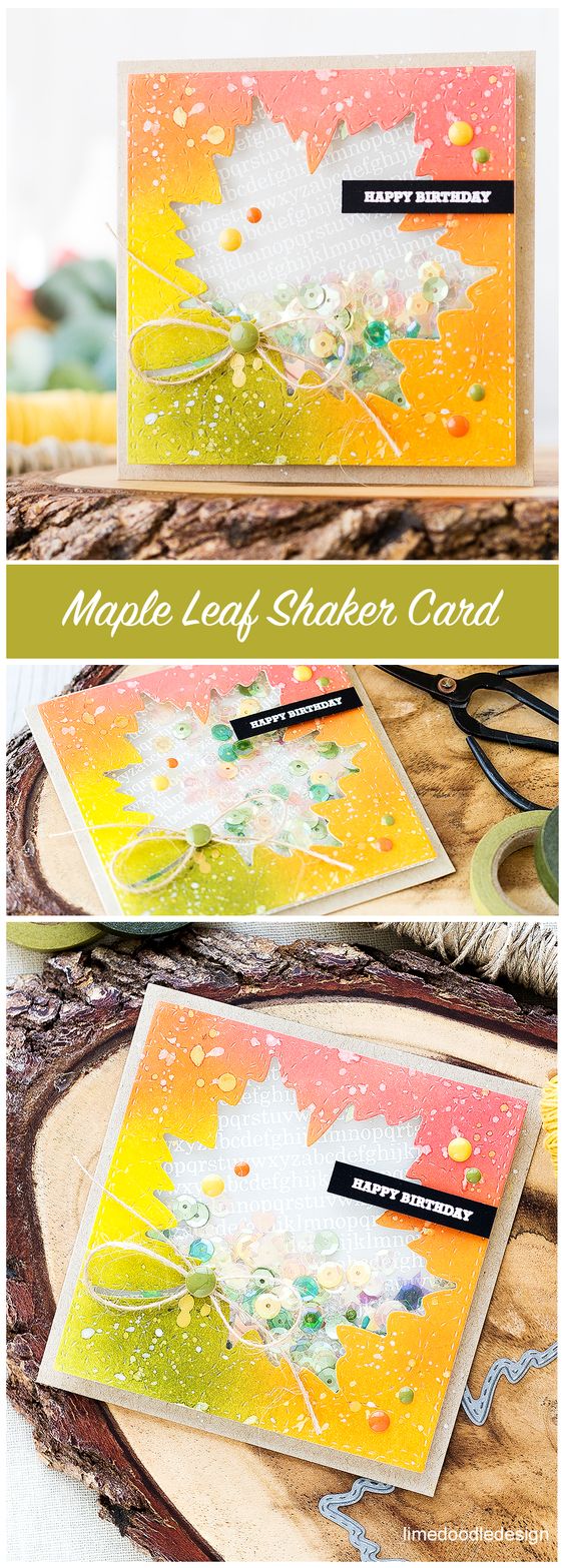 Maple Leaf Autumn Shaker Card. 