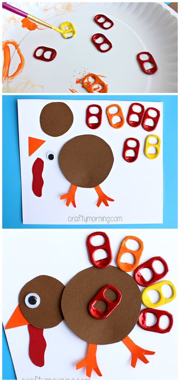 Soda Pop Tab Turkey Card. 