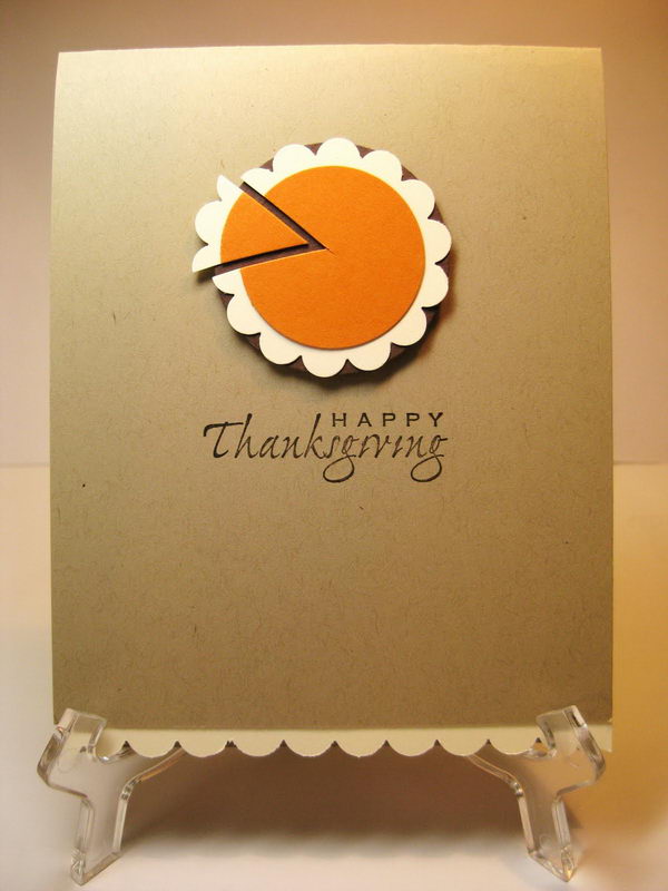 Happy Thanksgiving Pumpkin Pie Card. 