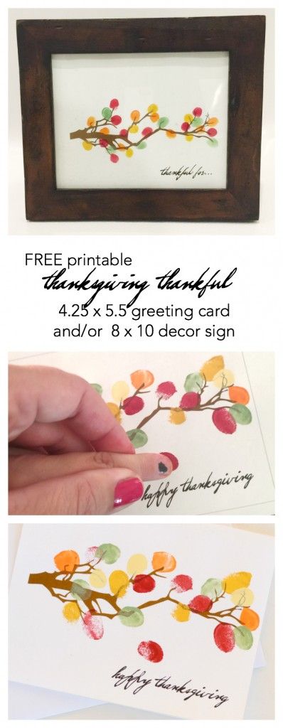 Thanksgiving Card With Fingerprints. 