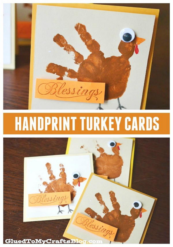 Handprint Turkey Cards. 