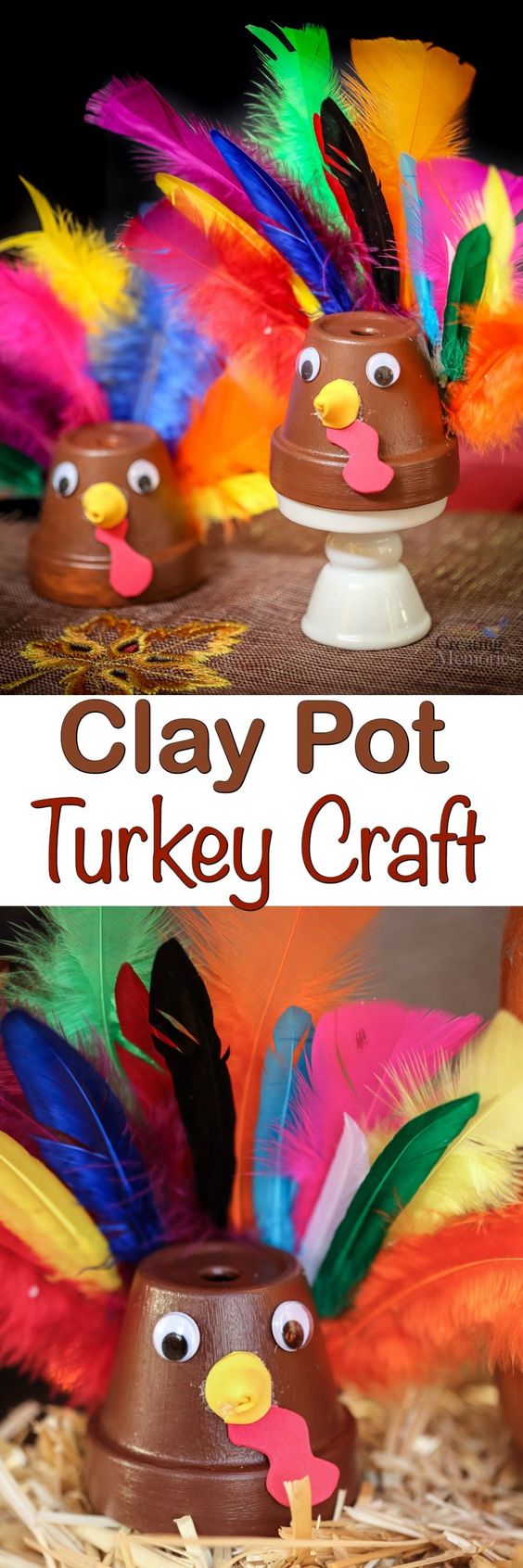 Easy Clay Pot Turkey Craft. 