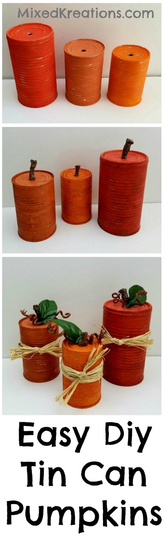 Easy Diy Tin Can Pumpkins. 