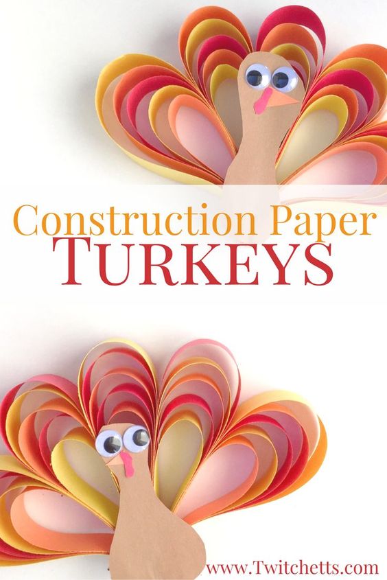 Construction Paper Turkey Craft. 