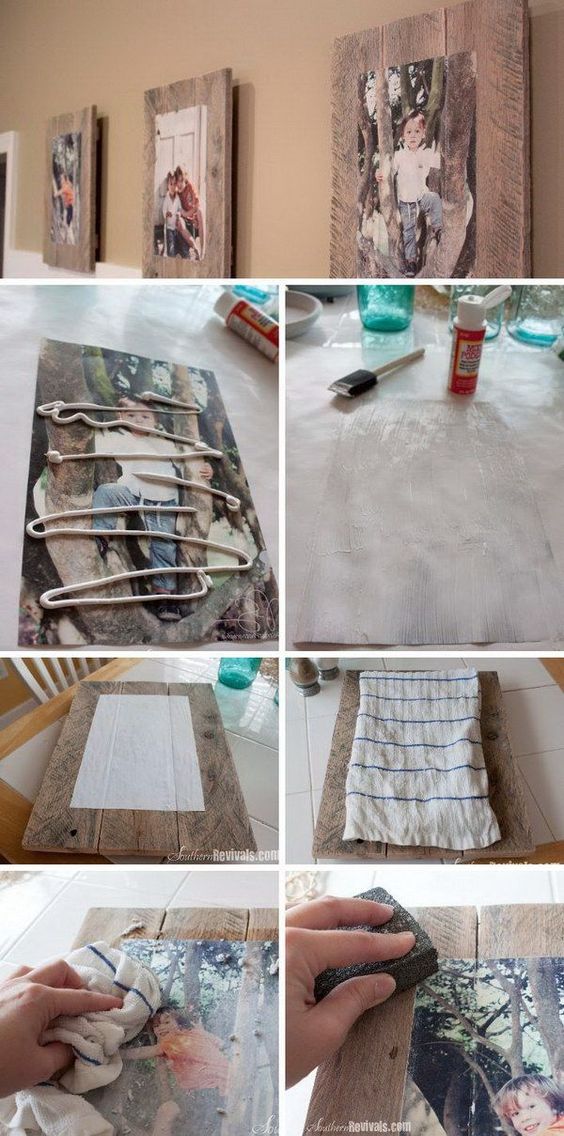 DIY Pallet Photo Frames With Mod Podge Photo Transfer. 