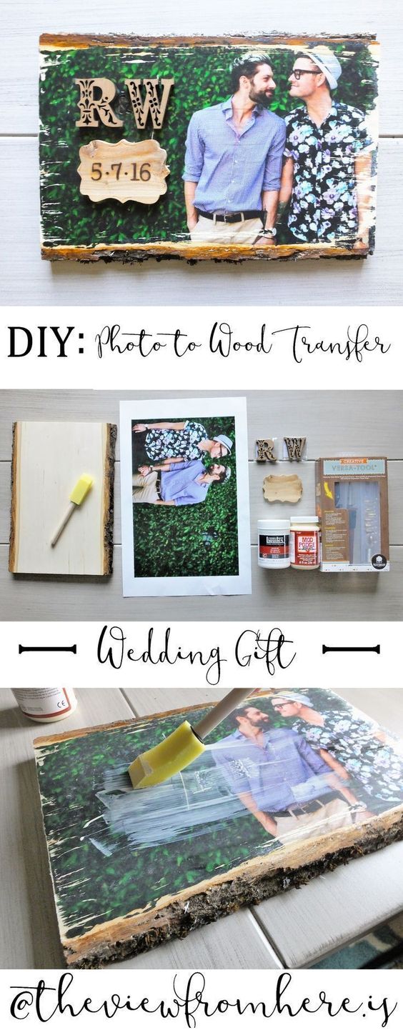 DIY Photo-to-Wood Transfer Wedding Gift. 