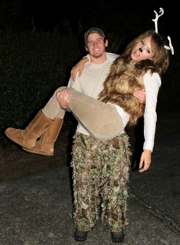 Deer and Hunter Couple Costume. 