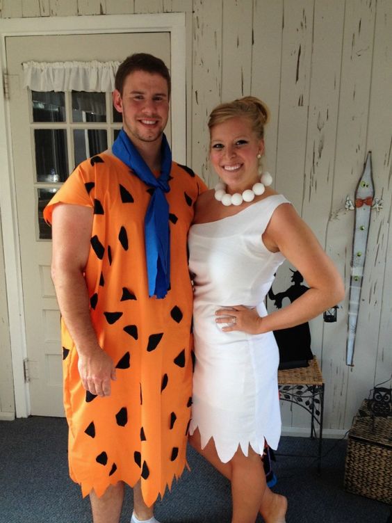 Flintstone Couple Costume. 