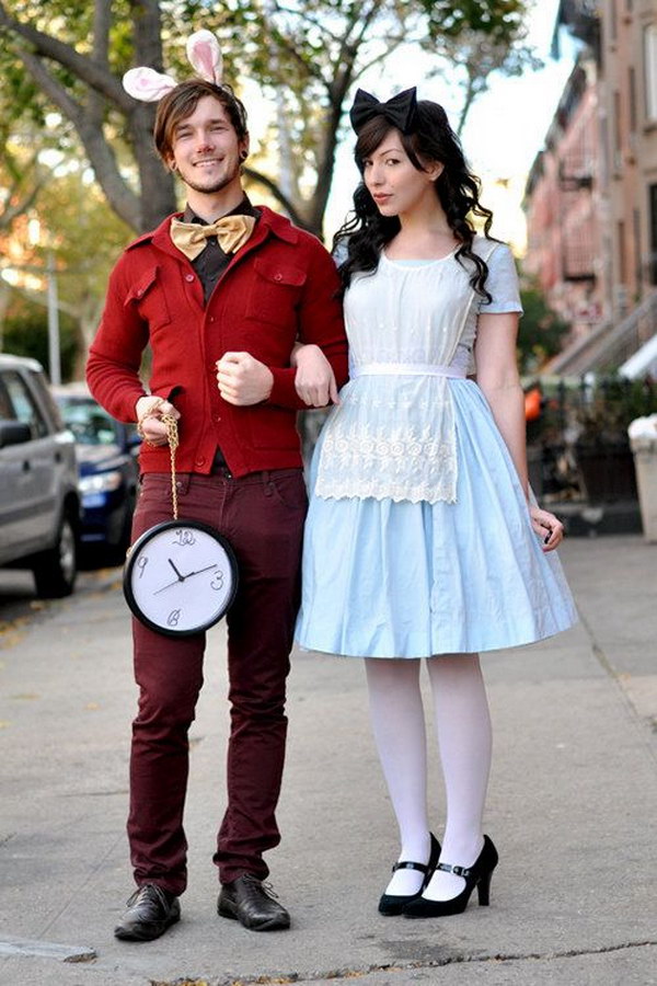 White Rabbit and Alice in Wonderland Costumes. 