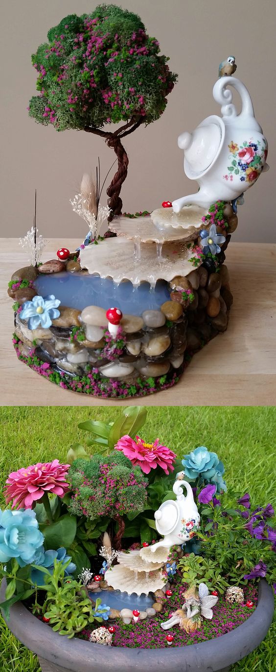 Fairy Garden Waterfall. 