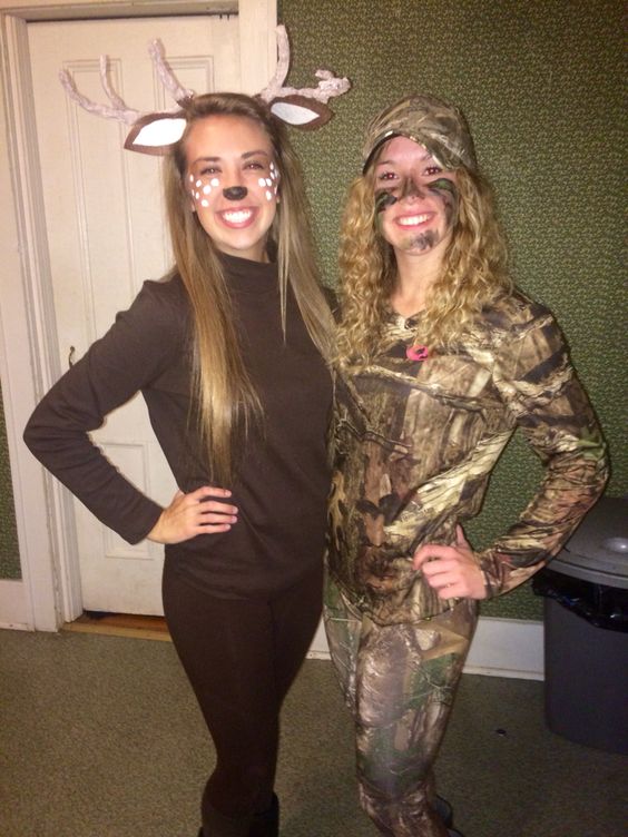 Deer And Hunter Costume. 