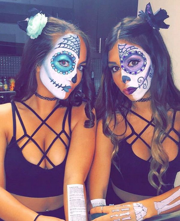 Sugar Skull Halloween Costume. 