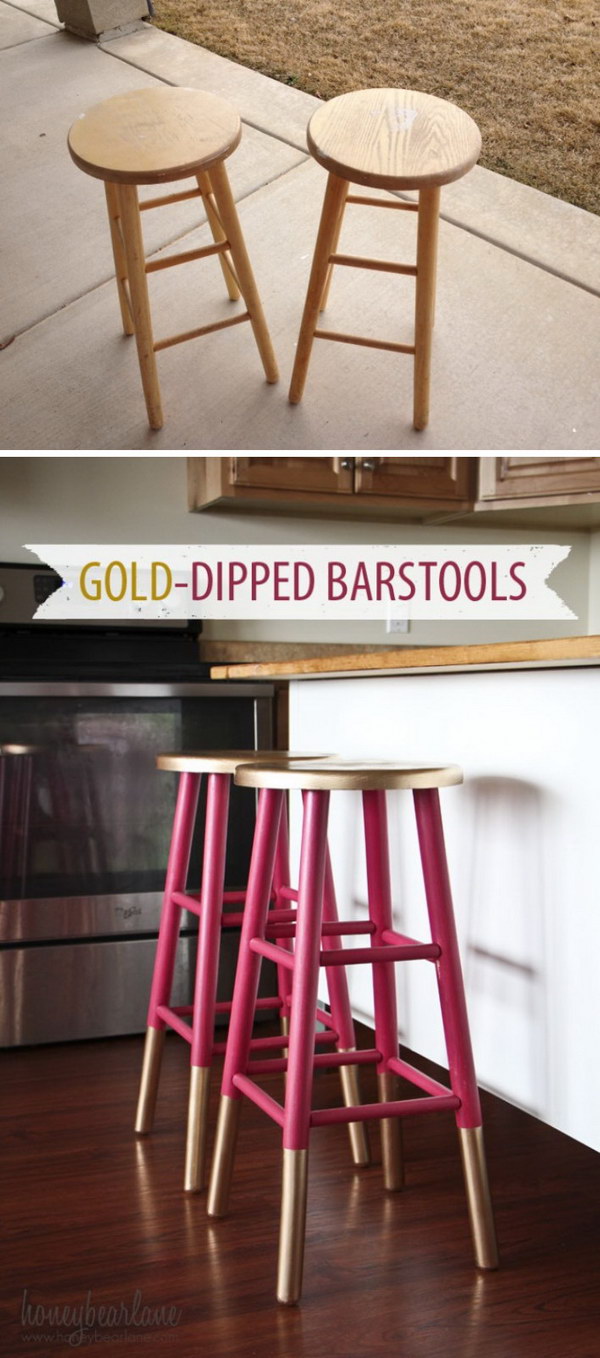 Gold Dipped Bar Stools. 