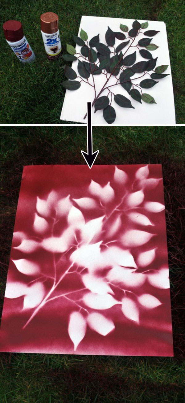 DIY Spray Paint Flower Art. 