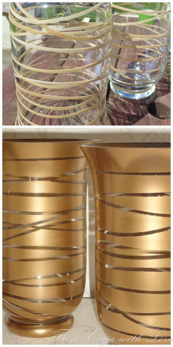Transform An Old Glass Container Into A Beautiful Piece Using Gold Spray Paint. 
