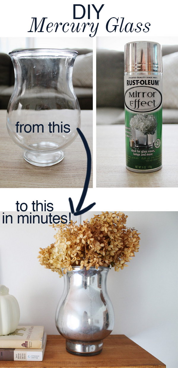 DIY Mercury Glass Vase. 