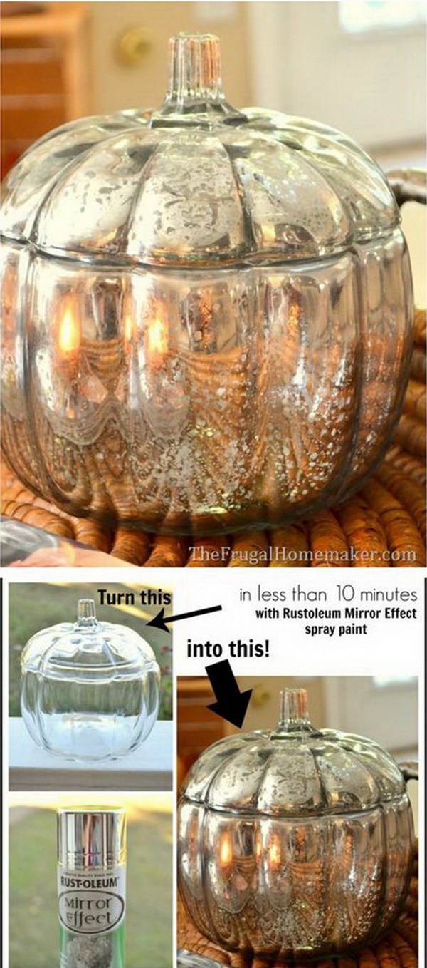 DIY Mercury Glass Pumpkin, 
