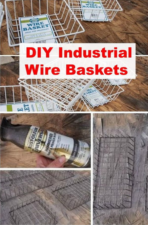 DIY Industrial Wire Basket. 
