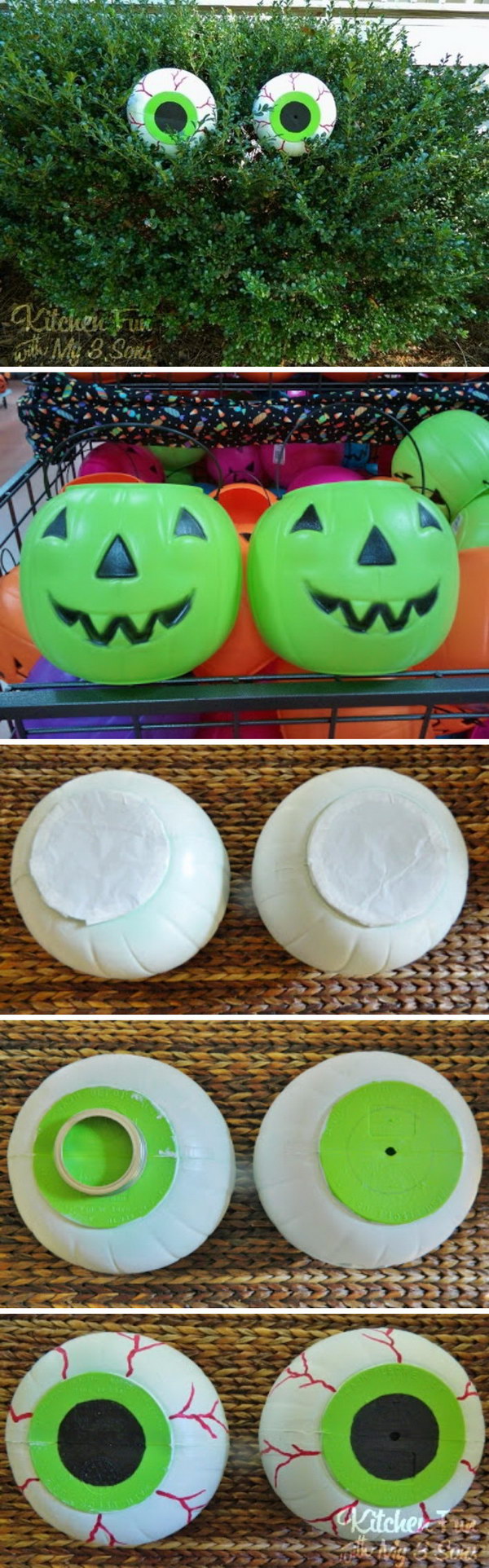 Dollar Store Spooky Bush Eyes. 