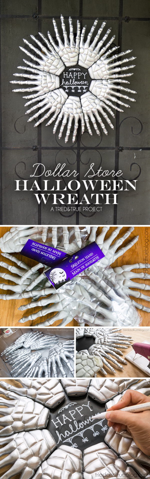 Dollar Store Halloween Wreath. 