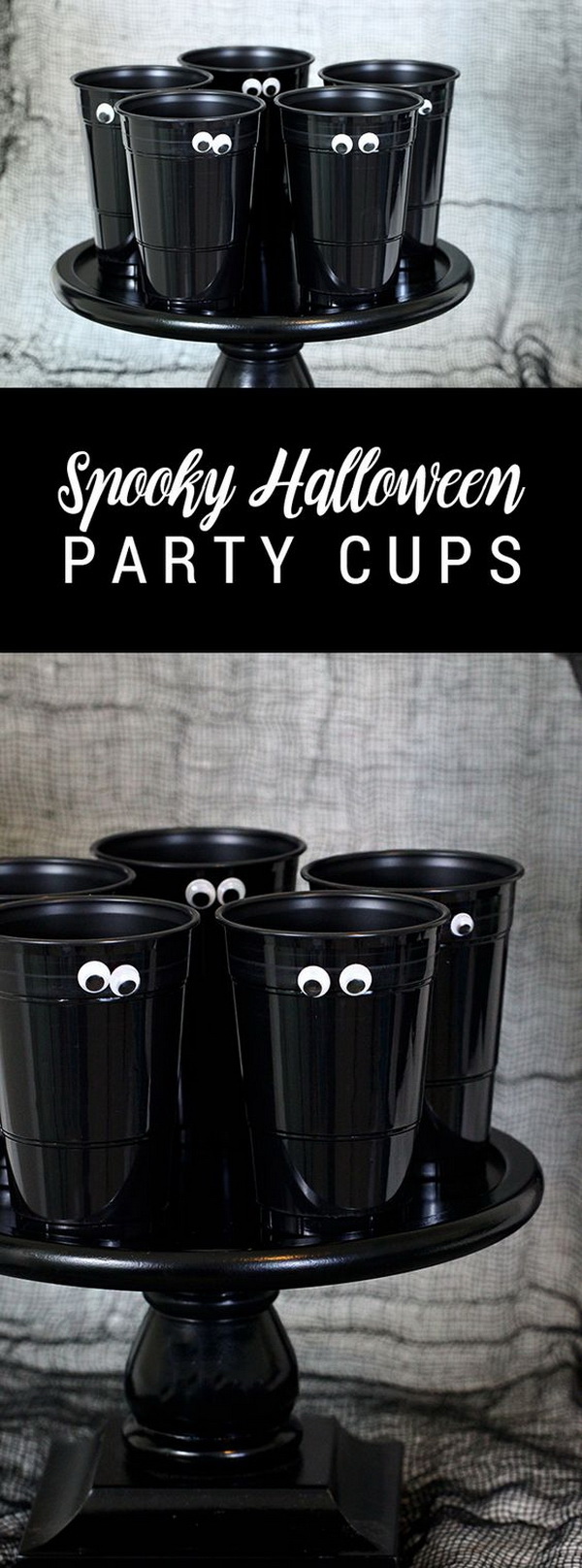 Easy DIY Spooky Halloween Party Cups. 