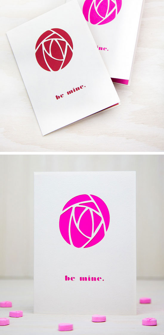 Rose Shaped Valentines Card. 
