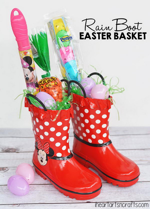 Rain Boot Easter Basket Idea. 