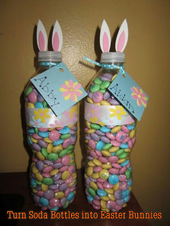 Turn Soda Bottles into Easter Bunnies. 