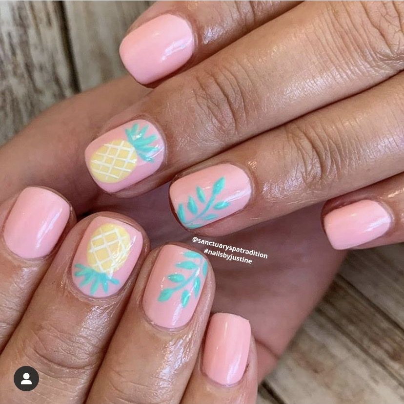 Pineapple Summer Nail with Pineapple. 